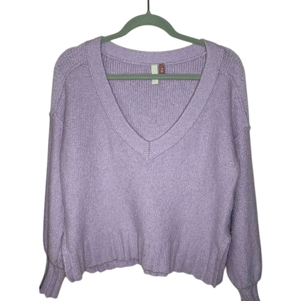 Anthropologie Pilcro Women's 2XS Lilac V-Neck Oversized Sweater